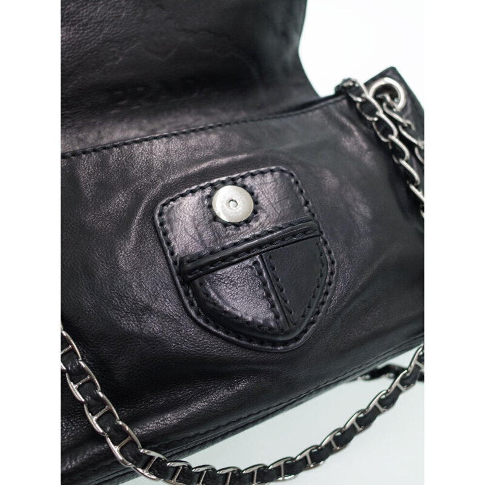 Prada Leather Flap Chain Shoulder Bag black - Picture 6 of 9